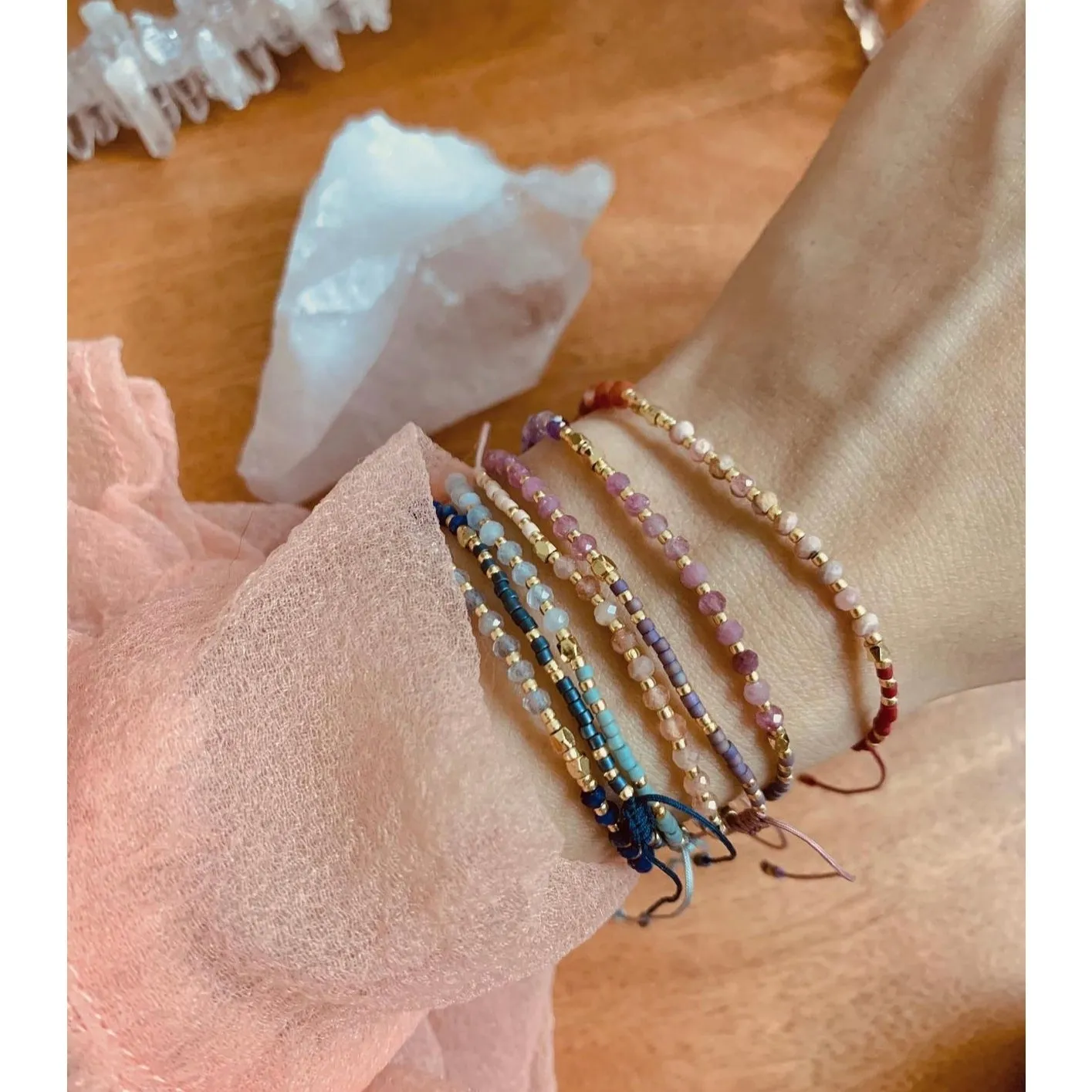 Amethyst Healing Gemstone Stacking Bracelet