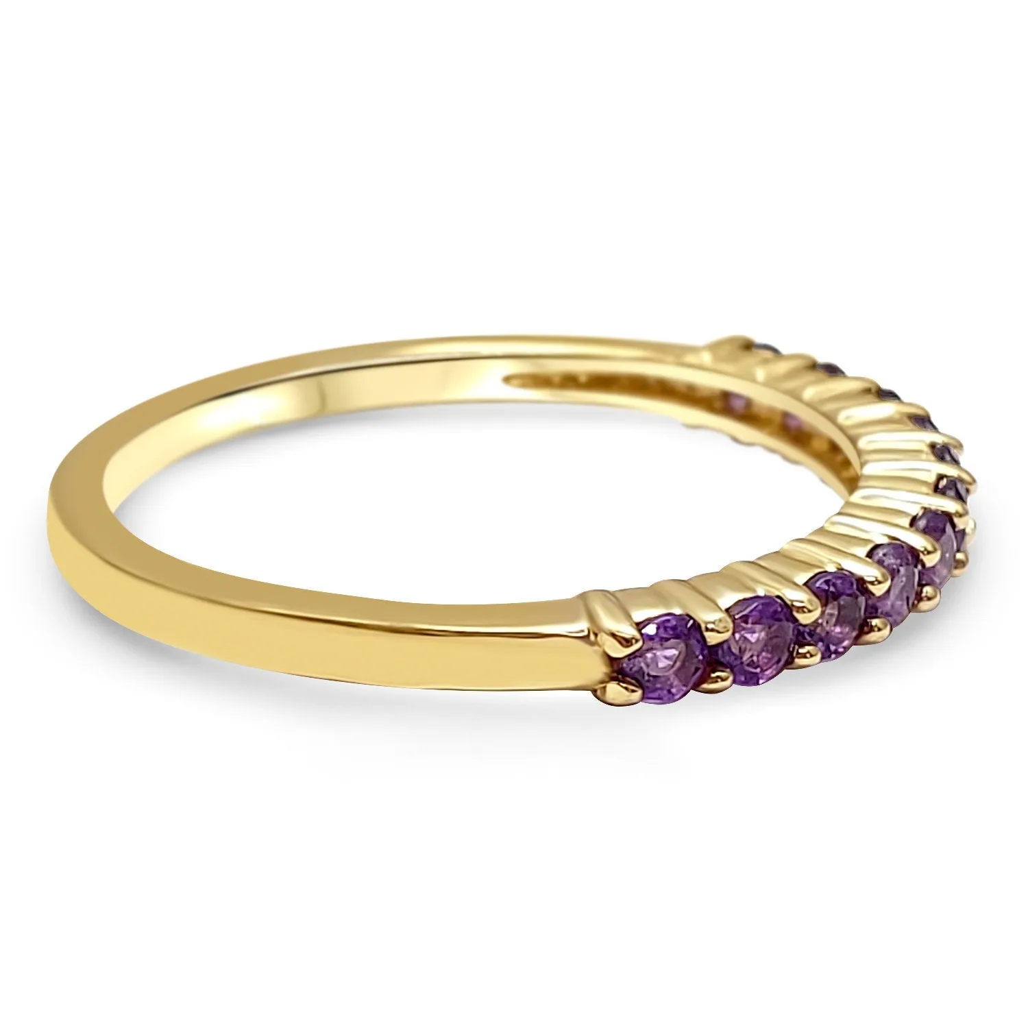 Amethyst Stackable Ring Purple Gemstone 14k Solid Yellow Gold, 14k Rose Gold, 14k White Gold February birthstone zodiac band