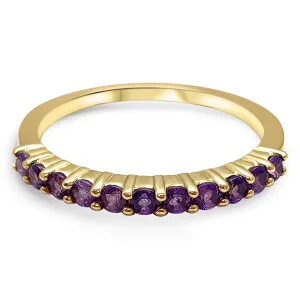 Amethyst Stackable Ring Purple Gemstone 14k Solid Yellow Gold, 14k Rose Gold, 14k White Gold February birthstone zodiac band