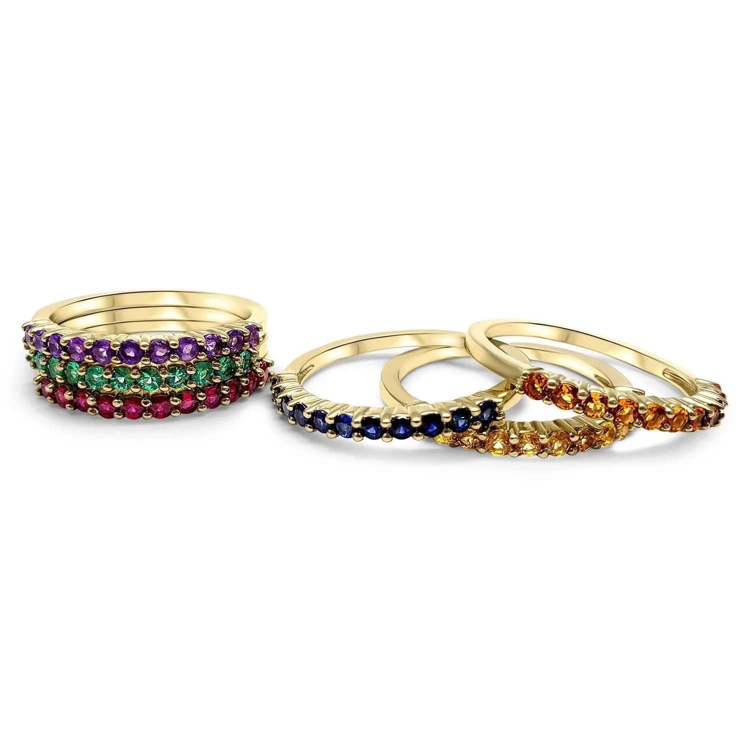 Amethyst Stackable Ring Purple Gemstone 14k Solid Yellow Gold, 14k Rose Gold, 14k White Gold February birthstone zodiac band