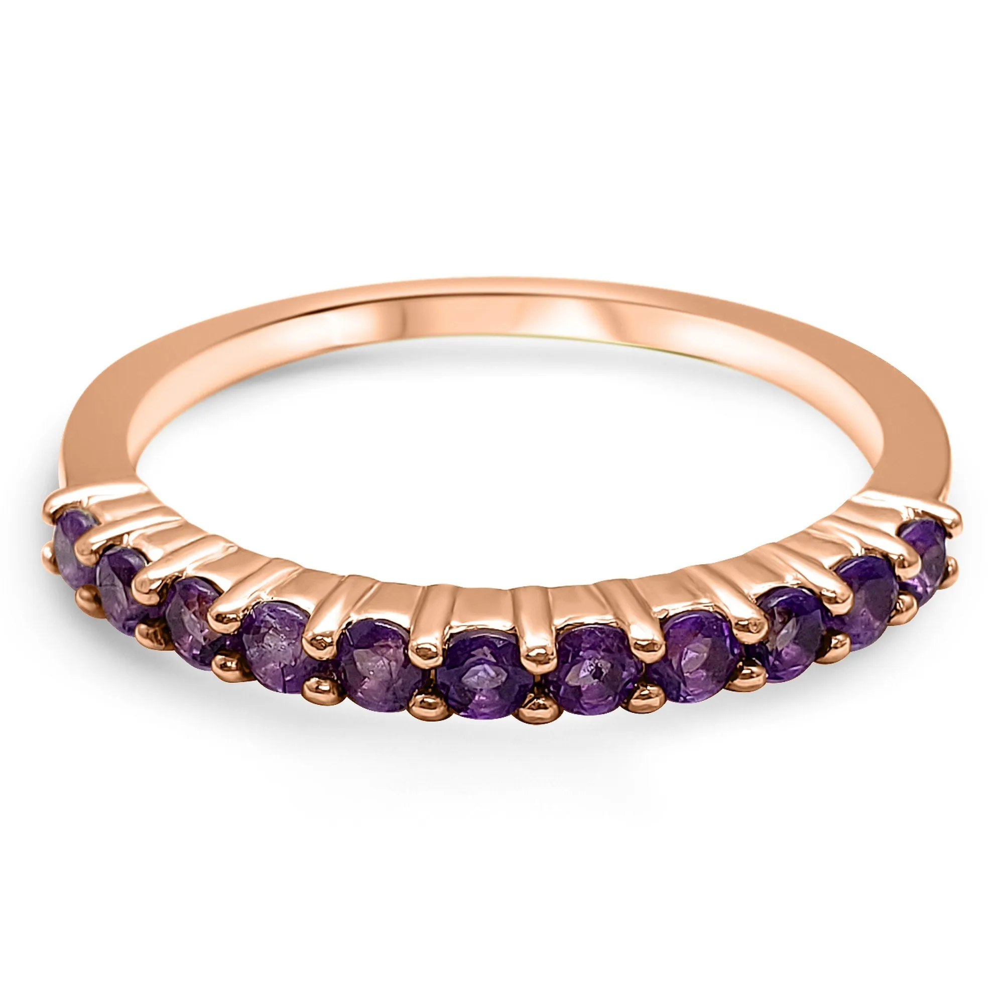 Amethyst Stackable Ring Purple Gemstone 14k Solid Yellow Gold, 14k Rose Gold, 14k White Gold February birthstone zodiac band