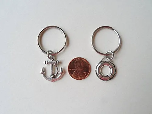 Anchor & Life Saver Keychain Set