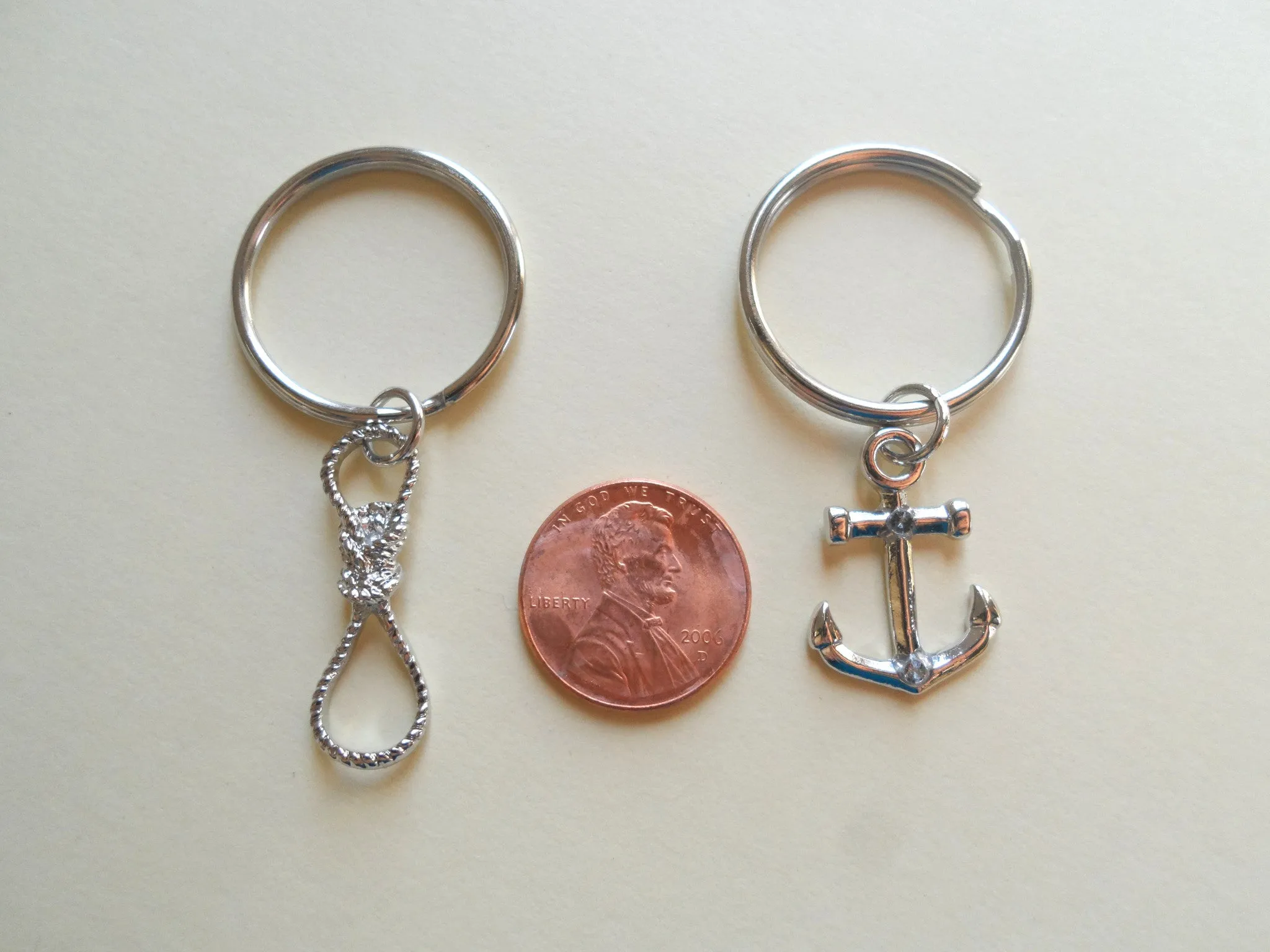 Anchor & Sailor's Knot Keychain Set Custom Engraved- You're The Anchor I Tie Onto; Couples Keychain Set