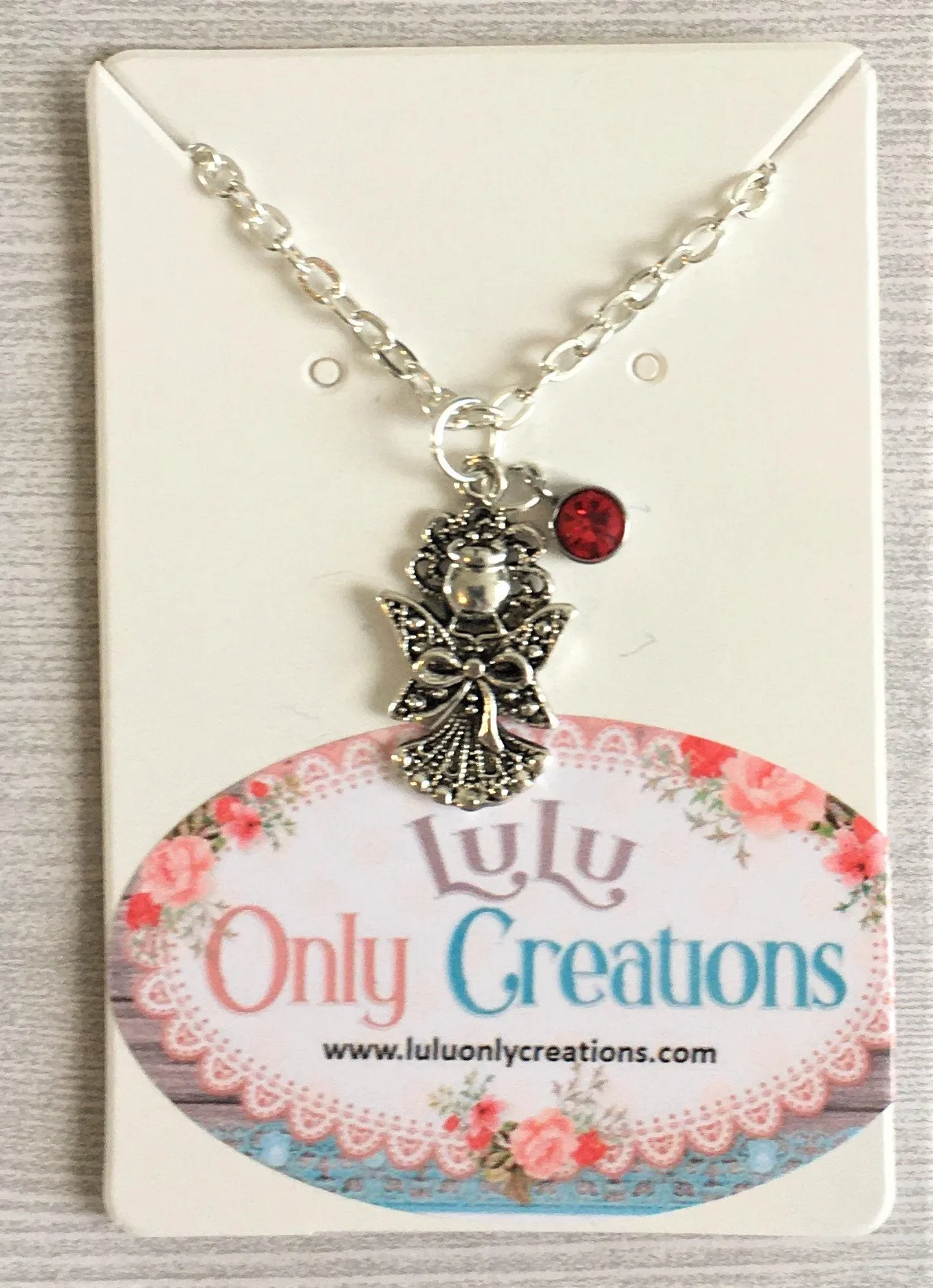 Angel with Birthstone Necklace