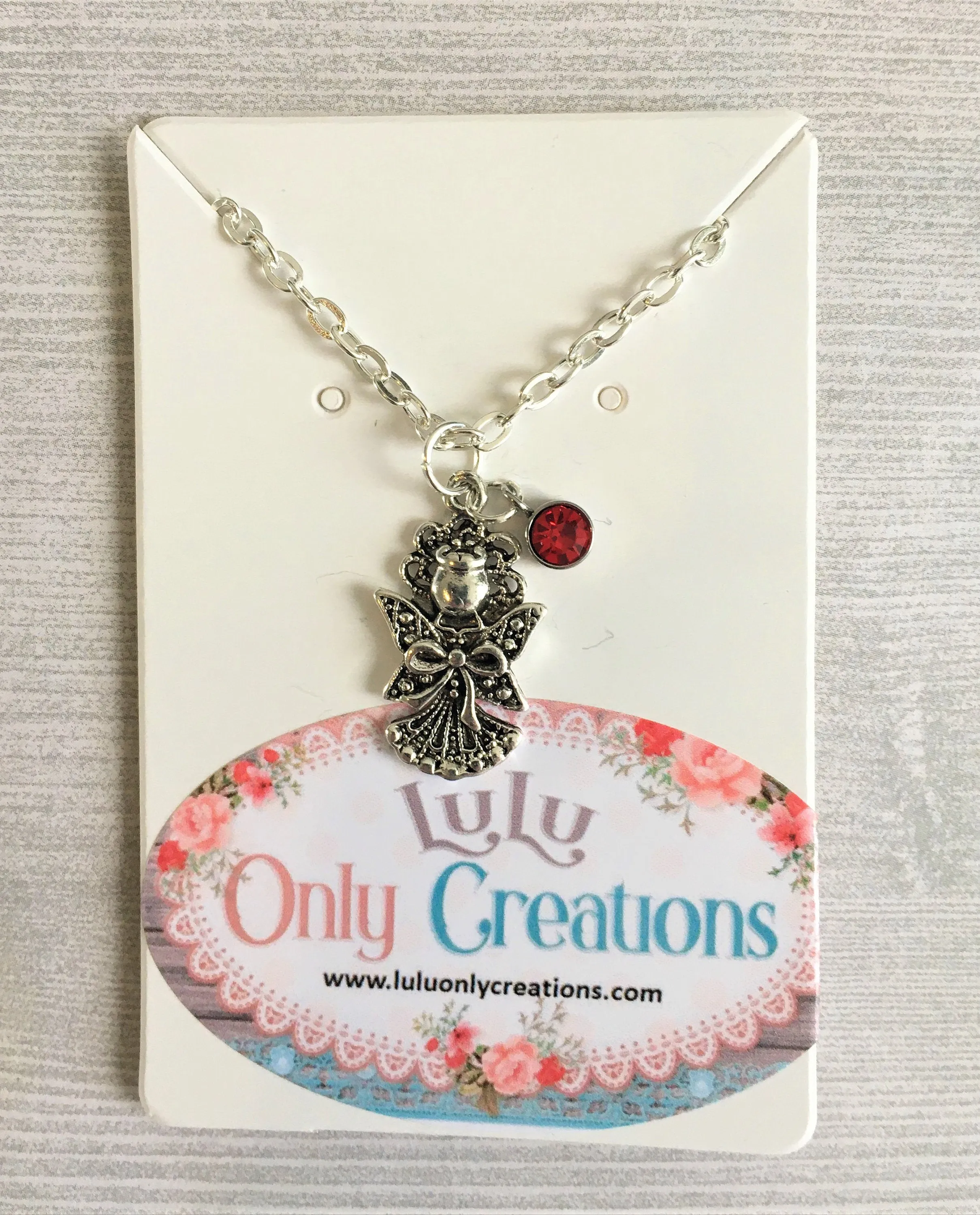 Angel with Birthstone Necklace