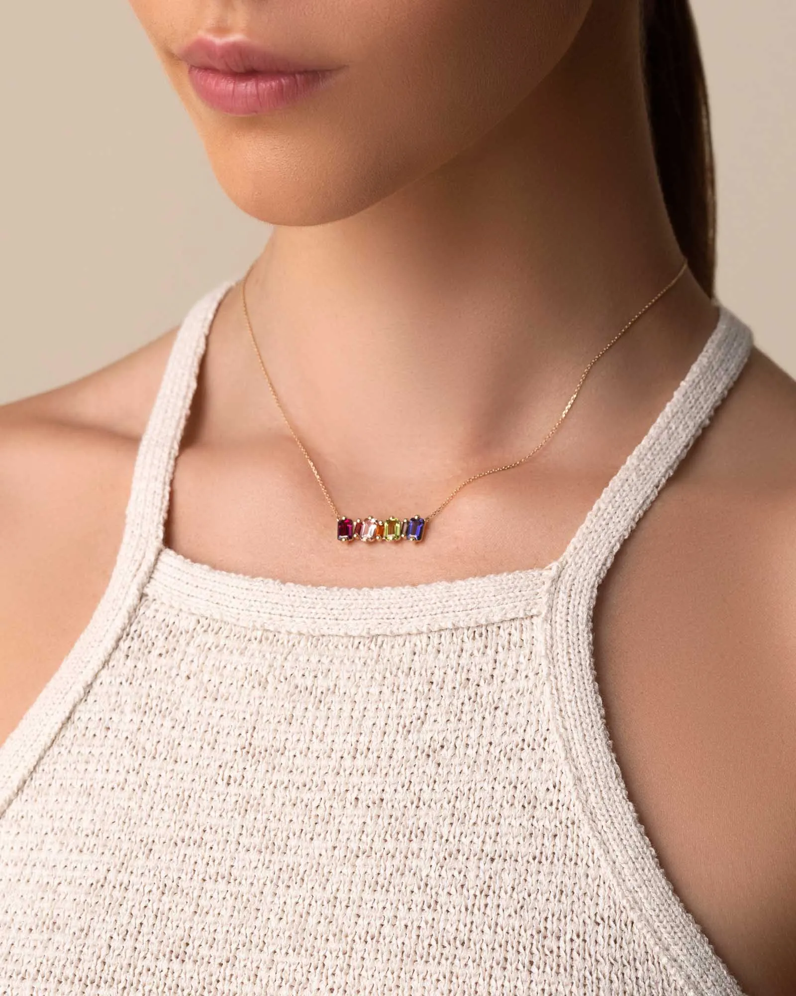 Ann Blend Rainbow Bar Pendant