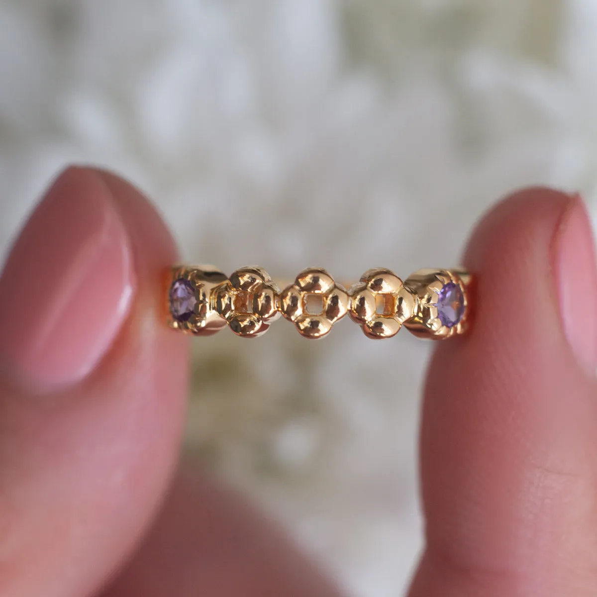 Anna Stacking Band with Amethyst
