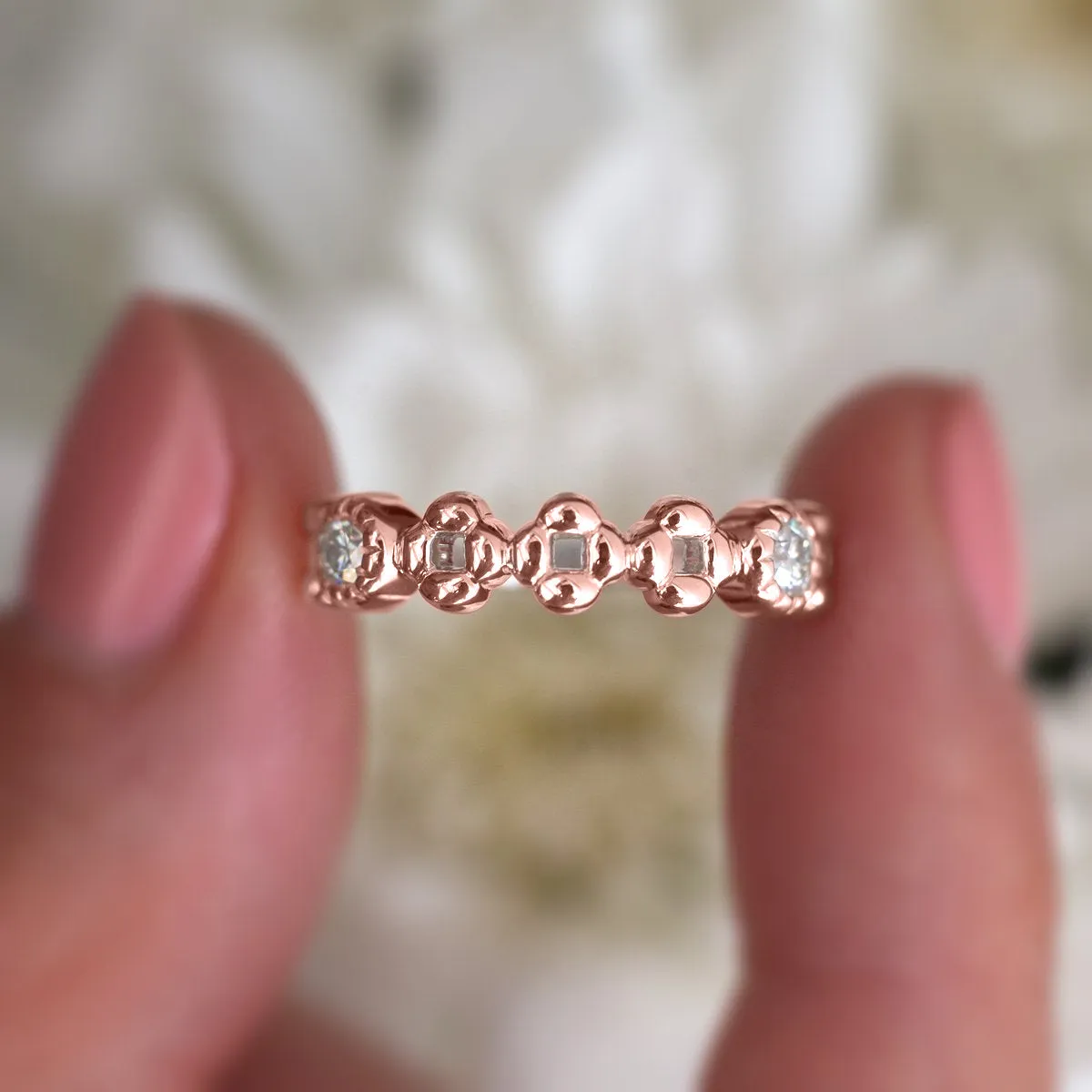 Anna Stacking Band with Moissanite