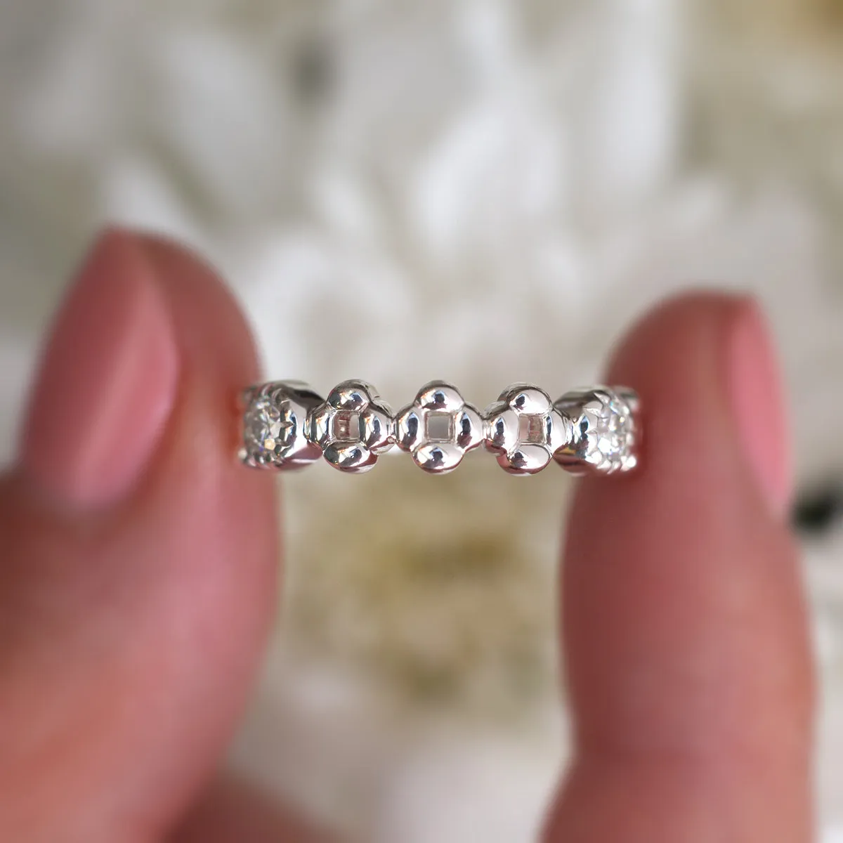 Anna Stacking Band with Moissanite