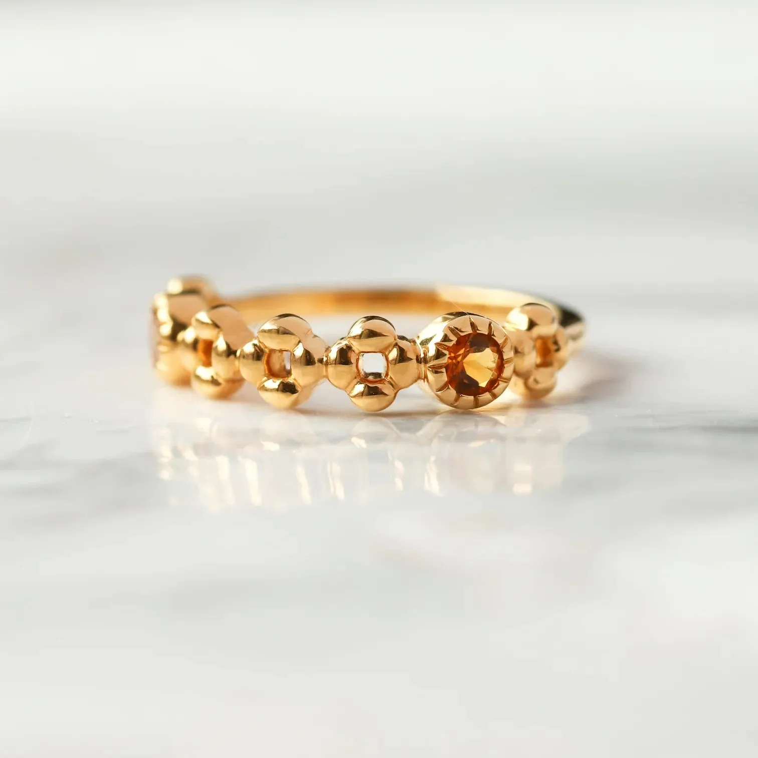 Anna Stacking Band with Orange Citrine