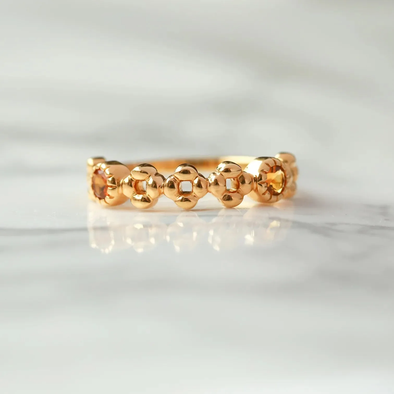 Anna Stacking Band with Orange Citrine