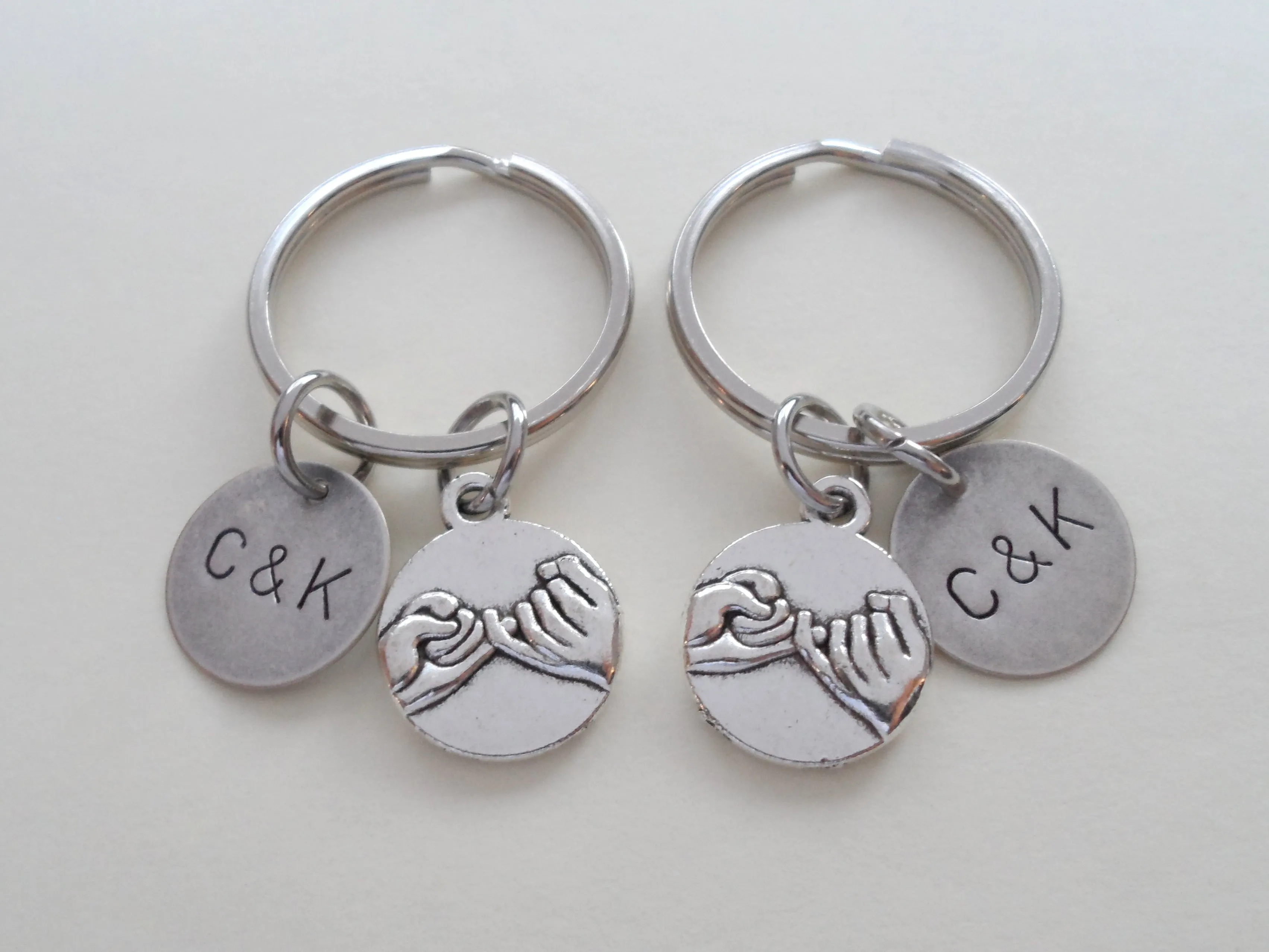 Anniversary Gift | Double Pinky Promise Charm Keychains