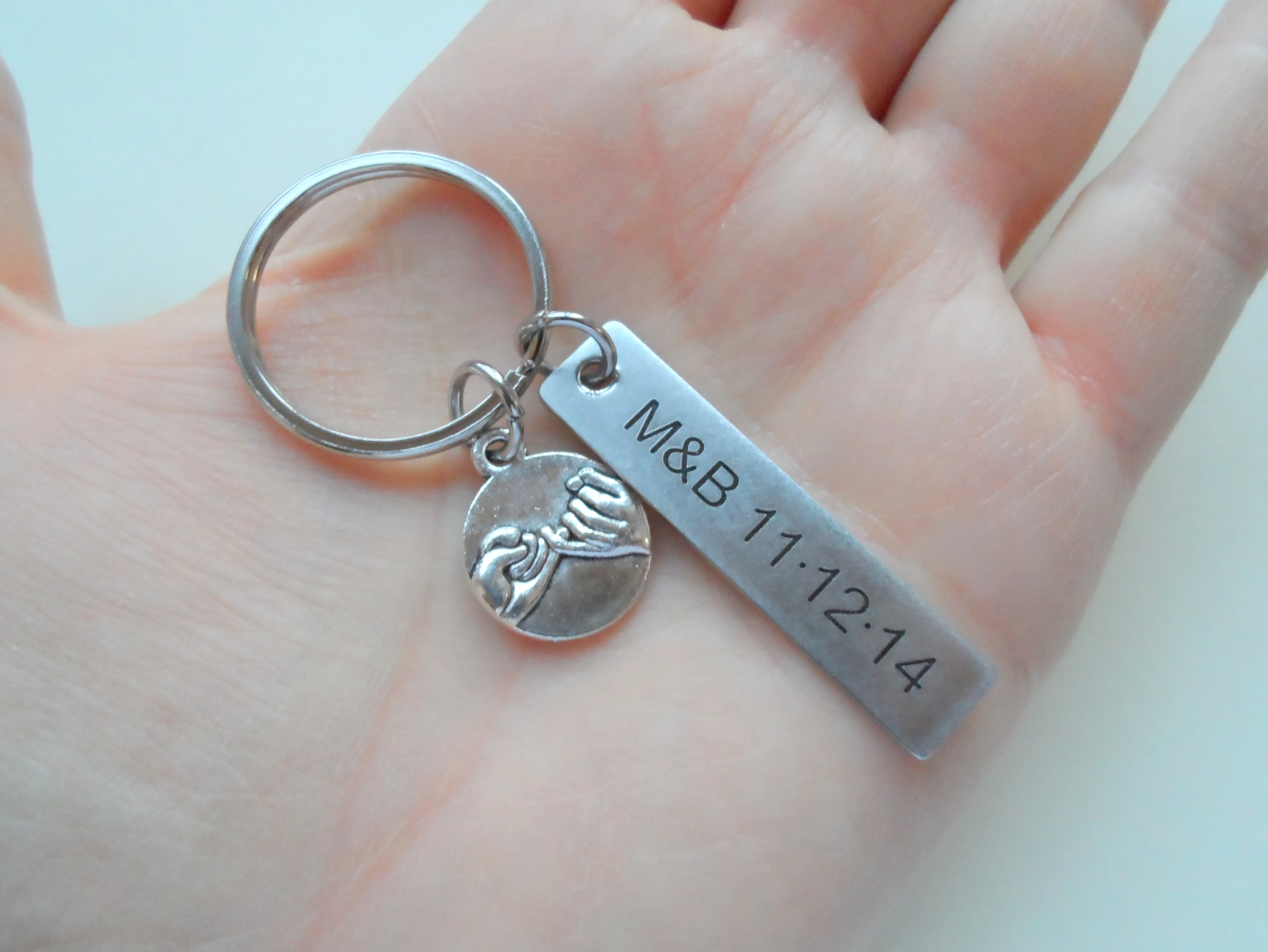 Anniversary Gift | Double Pinky Promise Charm Keychains