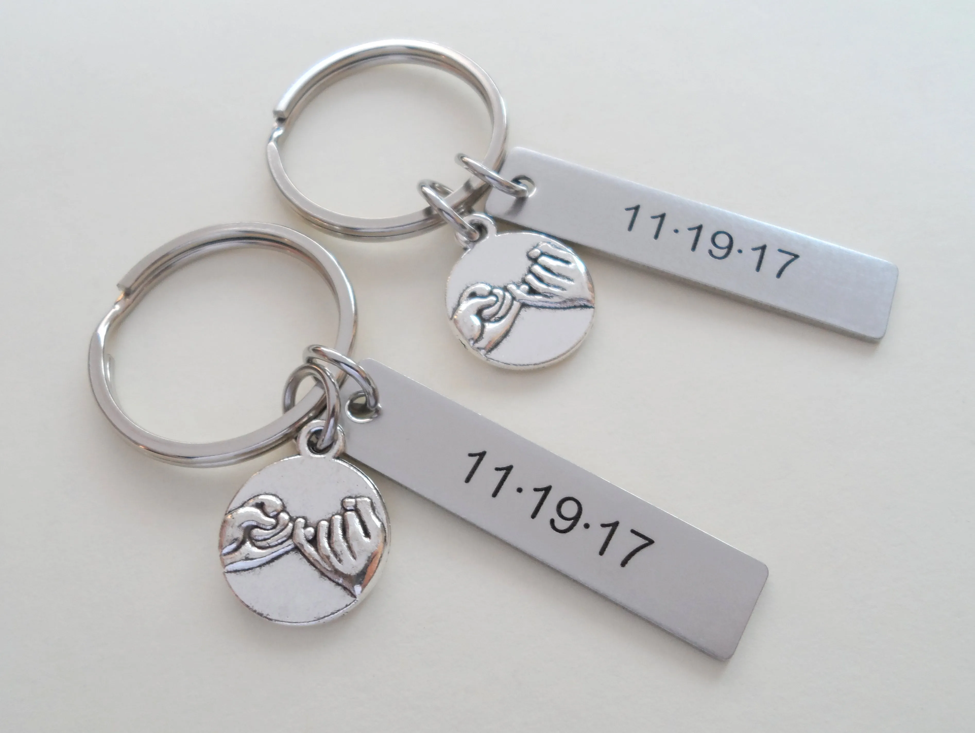 Anniversary Gift | Double Pinky Promise Charm Keychains