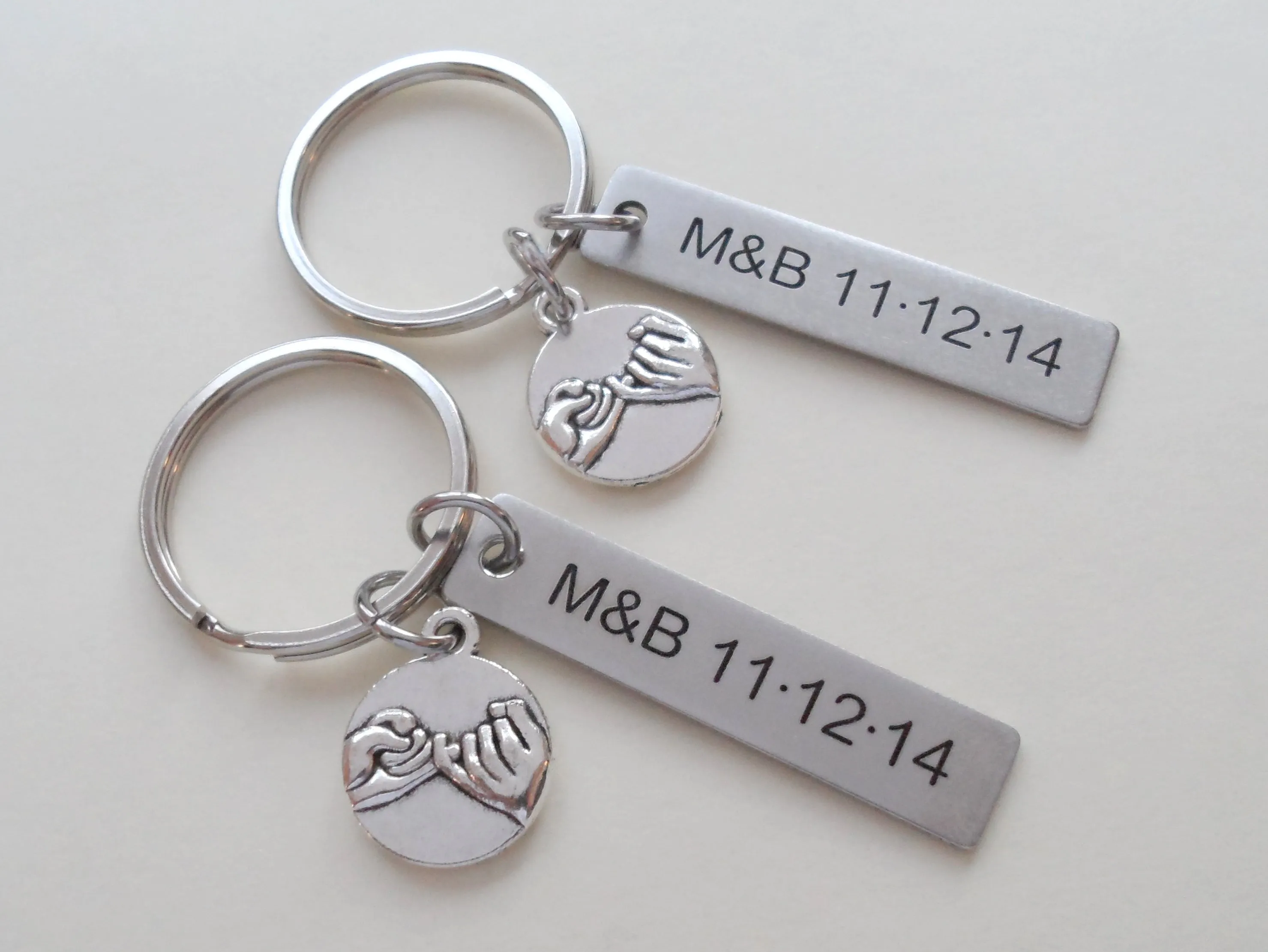 Anniversary Gift | Double Pinky Promise Charm Keychains