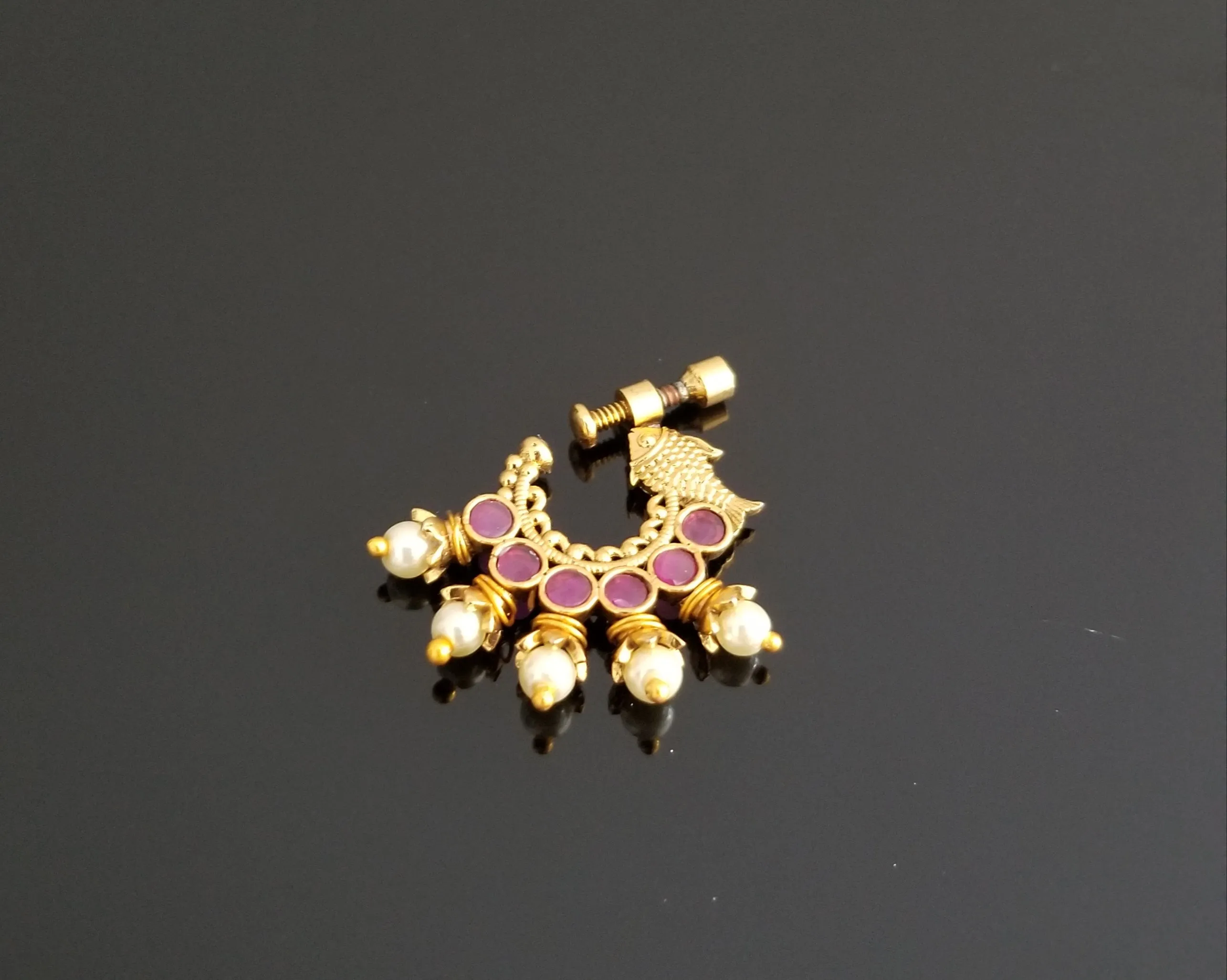 Antique Classic Nose Ring With Gold Plating