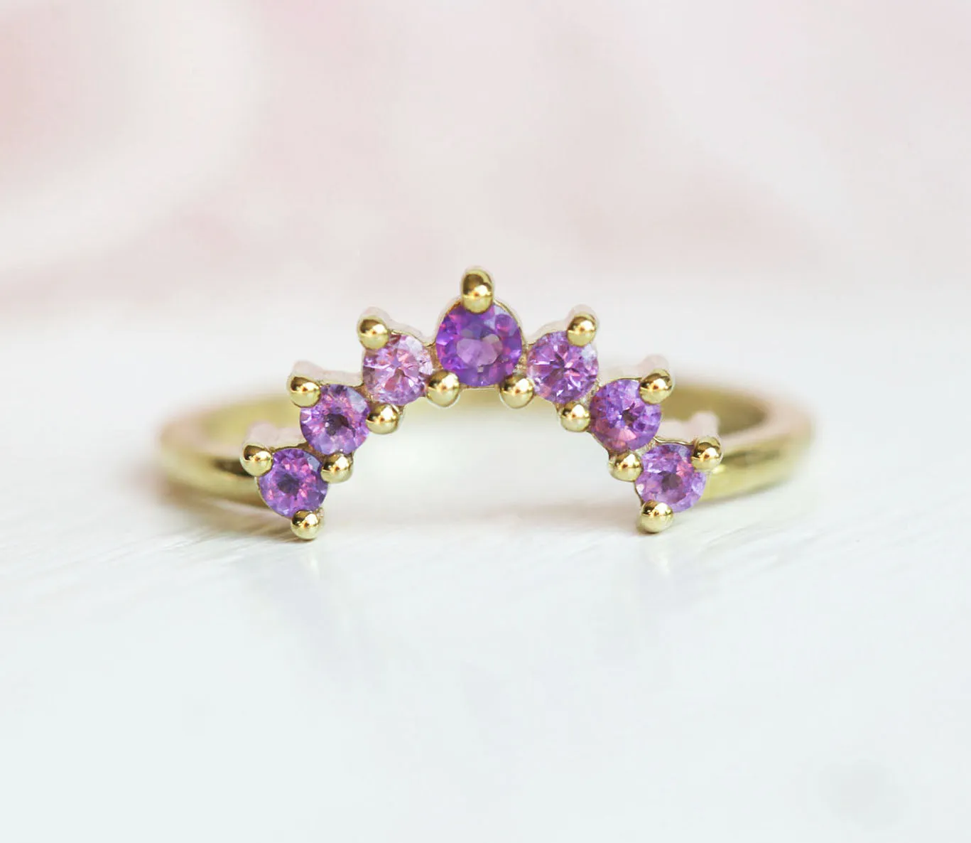 Apollo Curved Amethyst Band