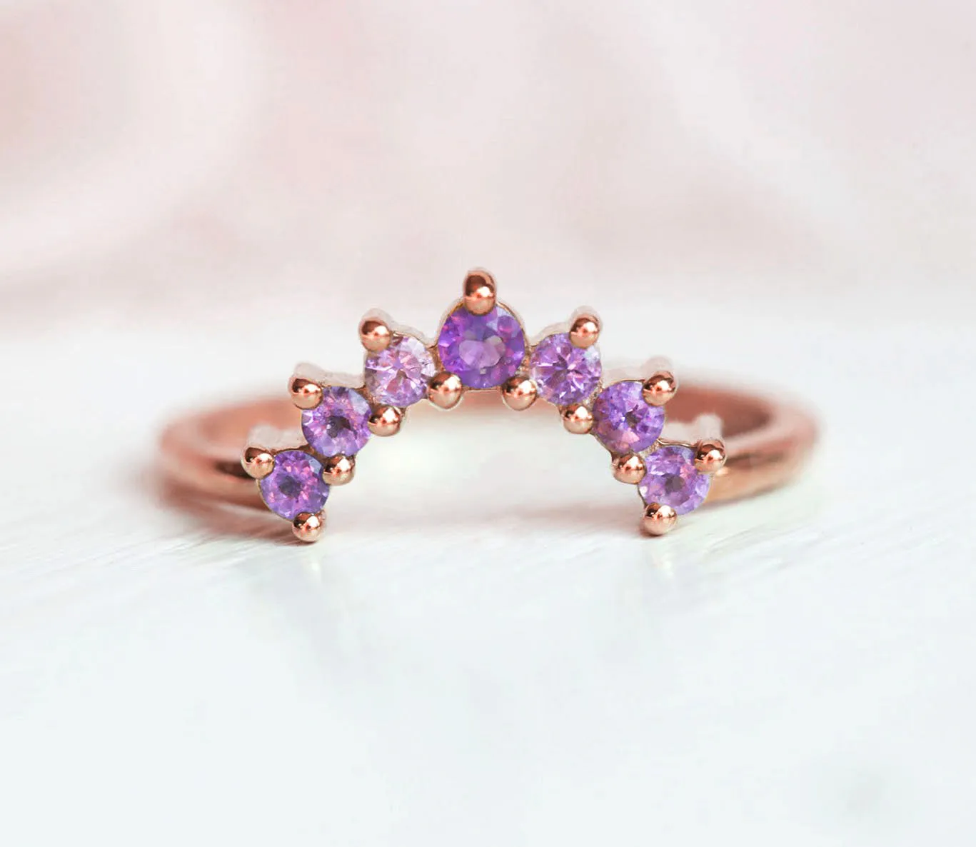 Apollo Curved Amethyst Band