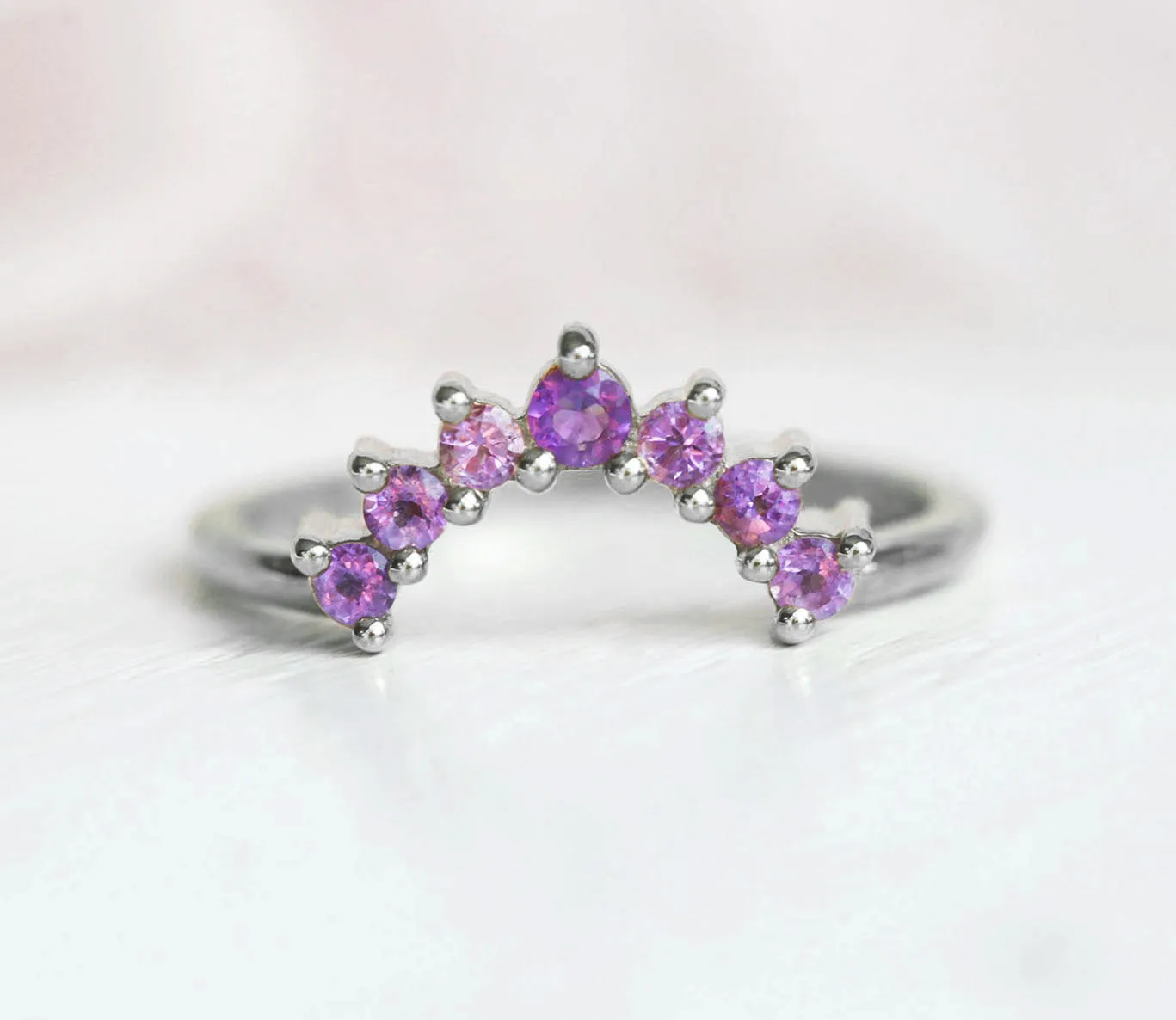 Apollo Curved Amethyst Band