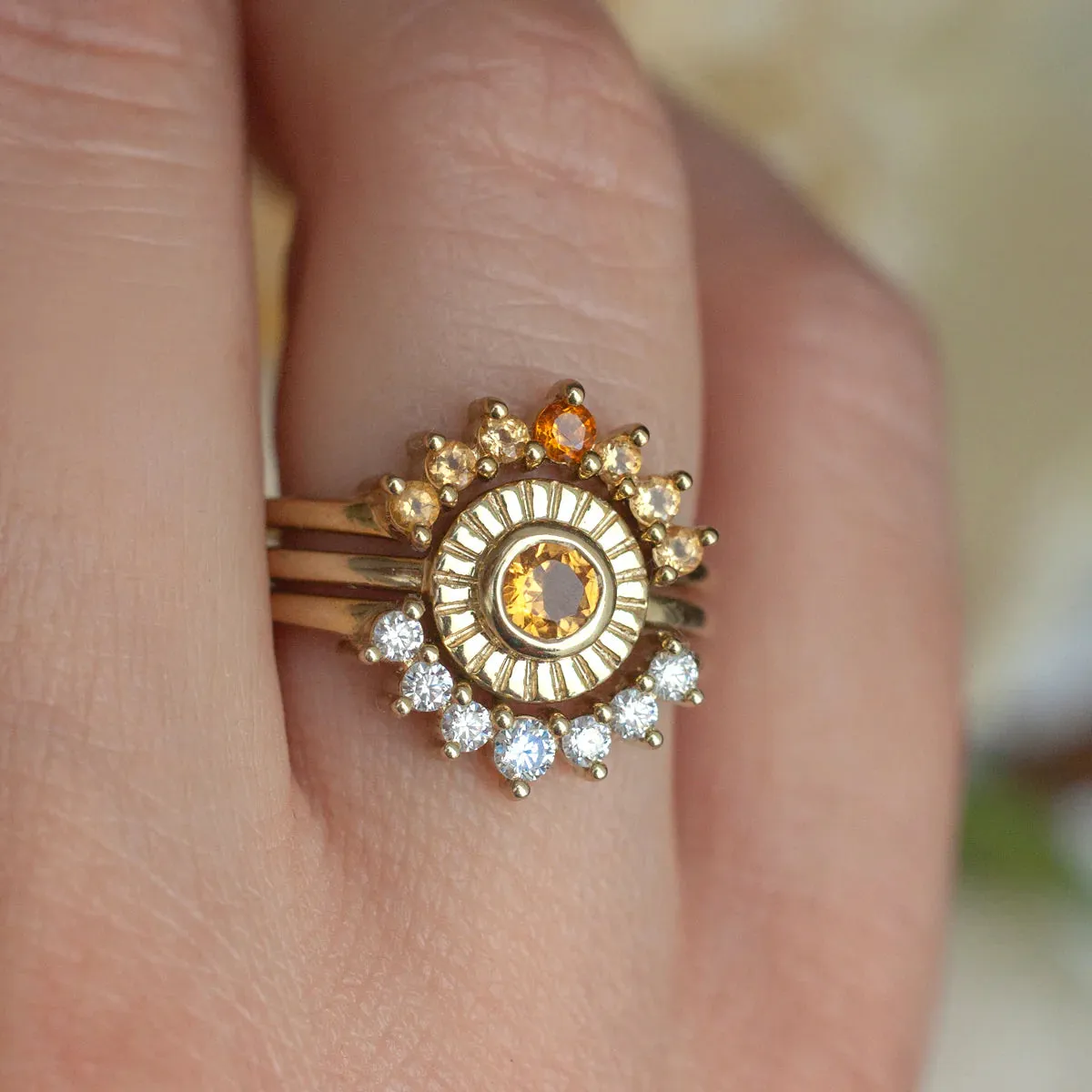 Apollo Curved Citrine Band