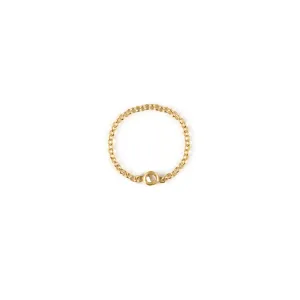 April Quartz Birthstone Chain Link Ring