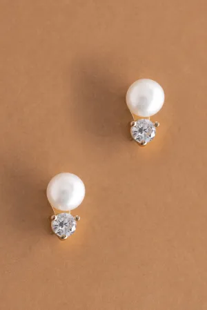 April White Pearl Stud Earrings