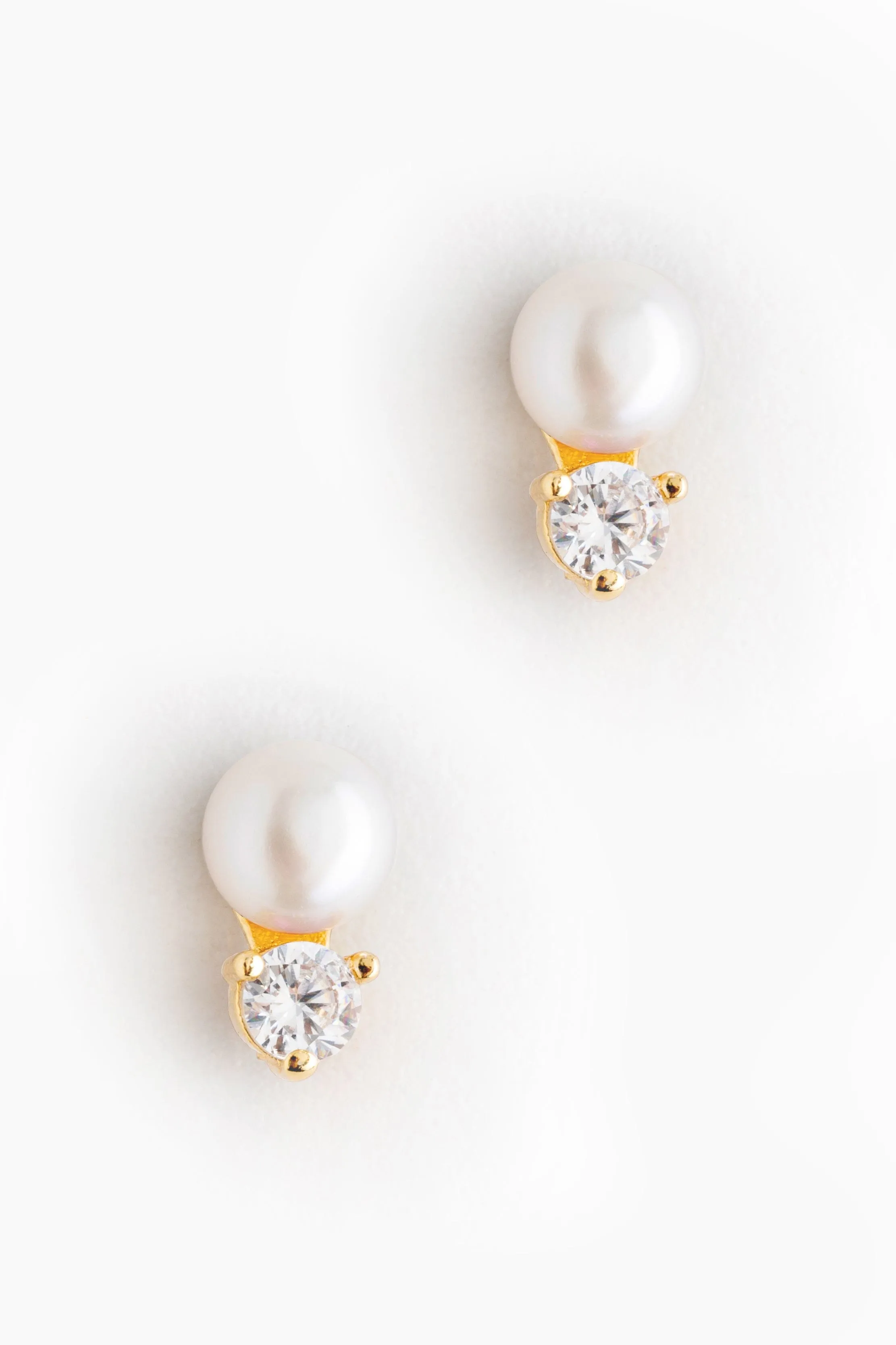 April White Pearl Stud Earrings