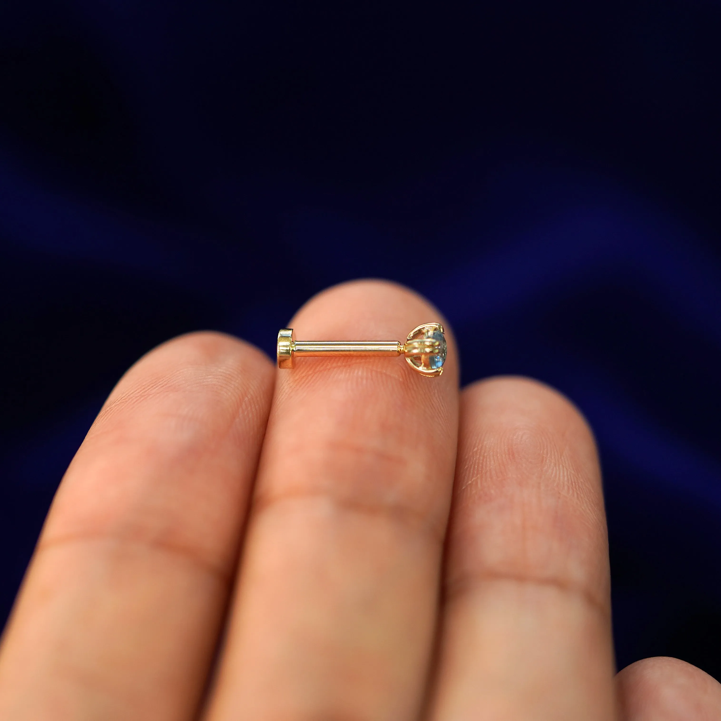 Aquamarine Flatback Piercing