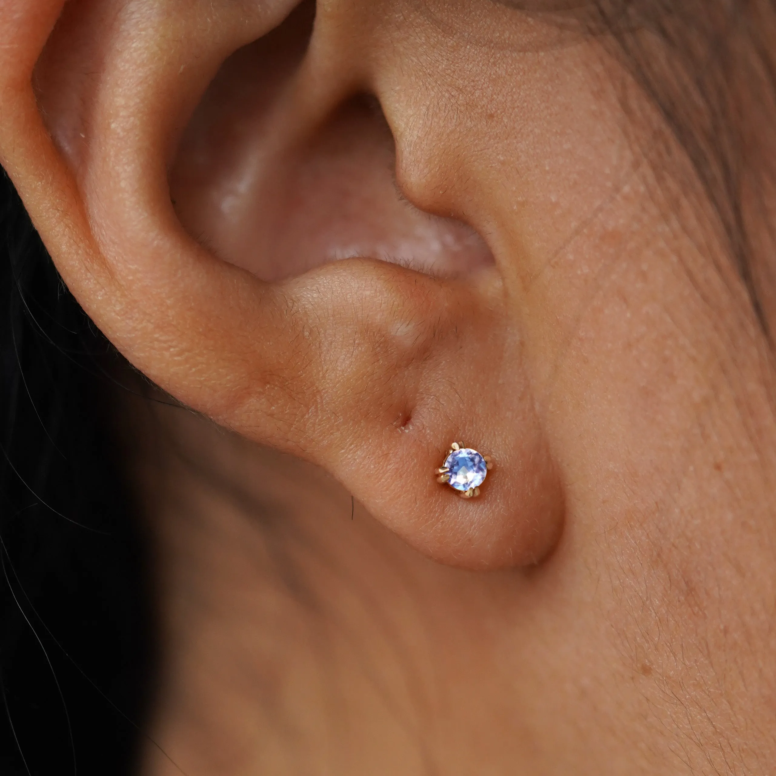 Aquamarine Flatback Piercing