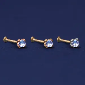 Aquamarine Flatback Piercing