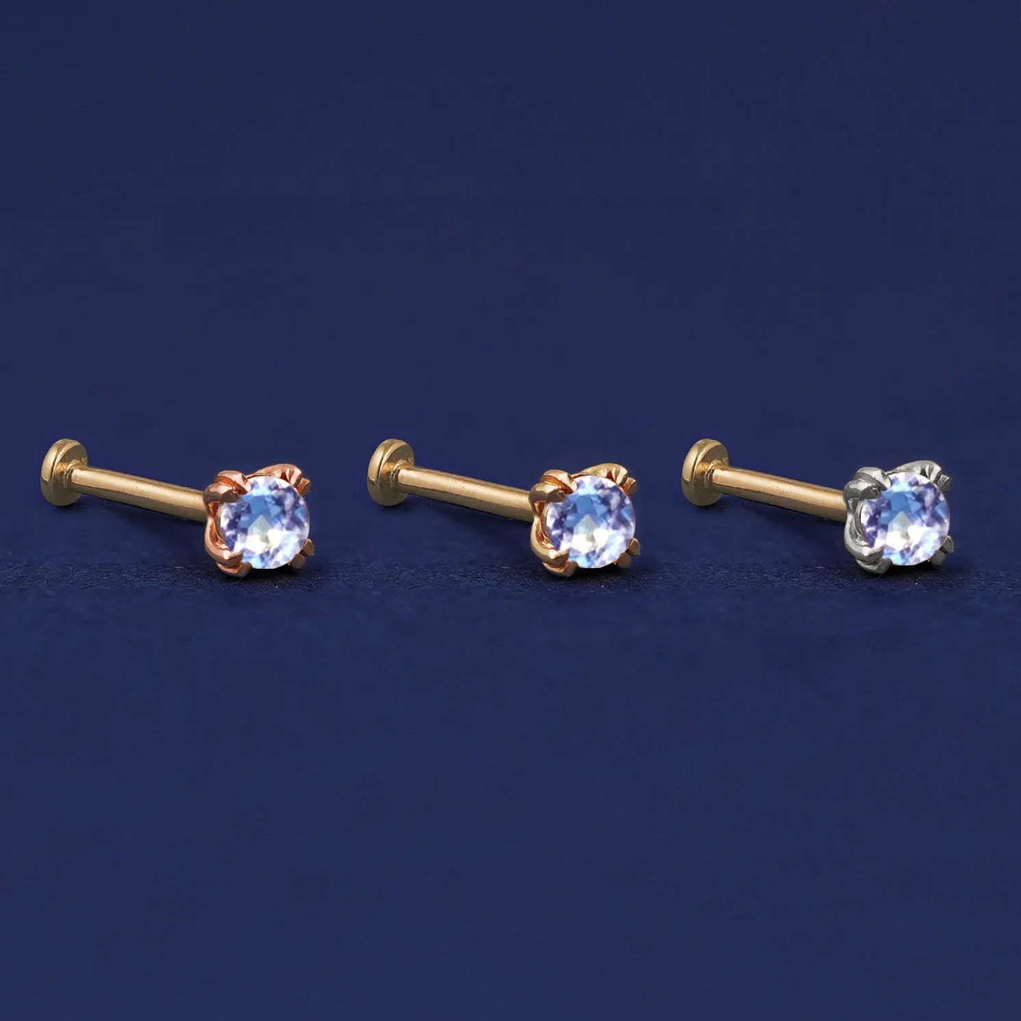 Aquamarine Flatback Piercing