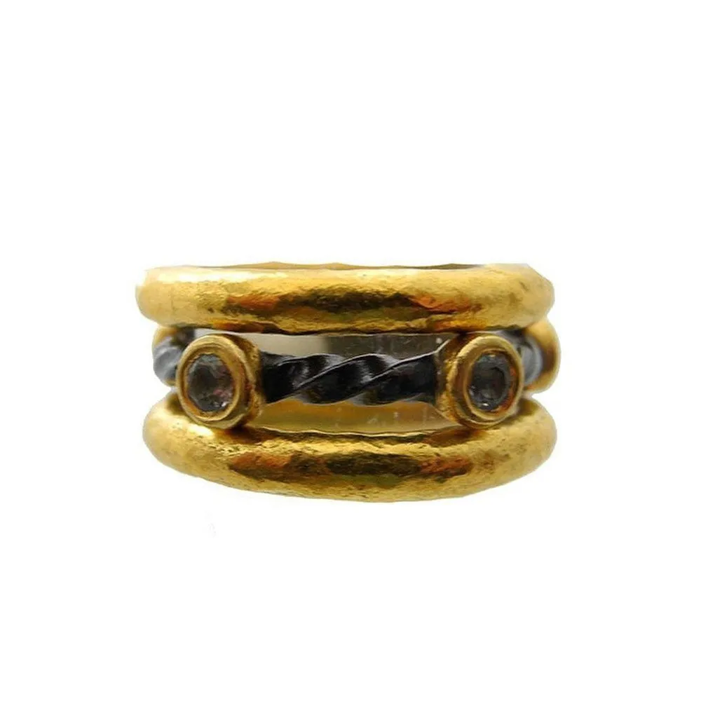 Ara 24k Twisted Diamond Band