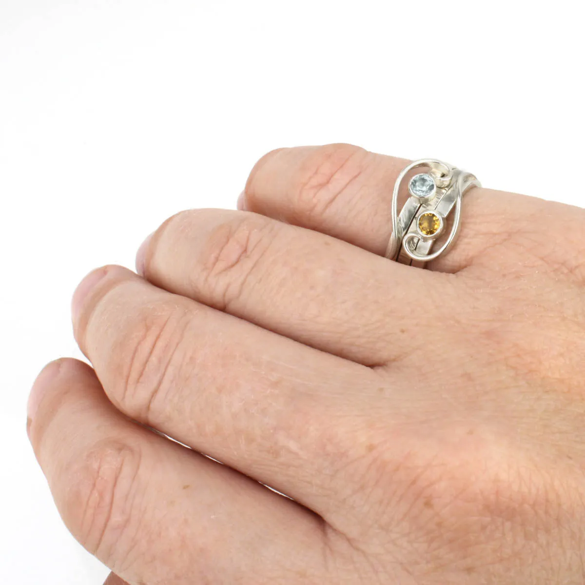 Arabesque Ring with Sky Blue Topaz