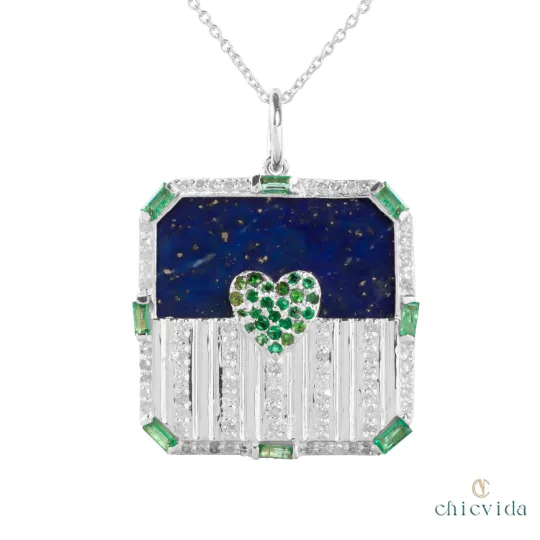 Ardour Lapis & Emerald Pendant