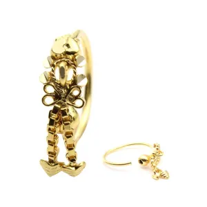 Asian 14K Real Solid Gold Nath Nose Hoop Ring for women