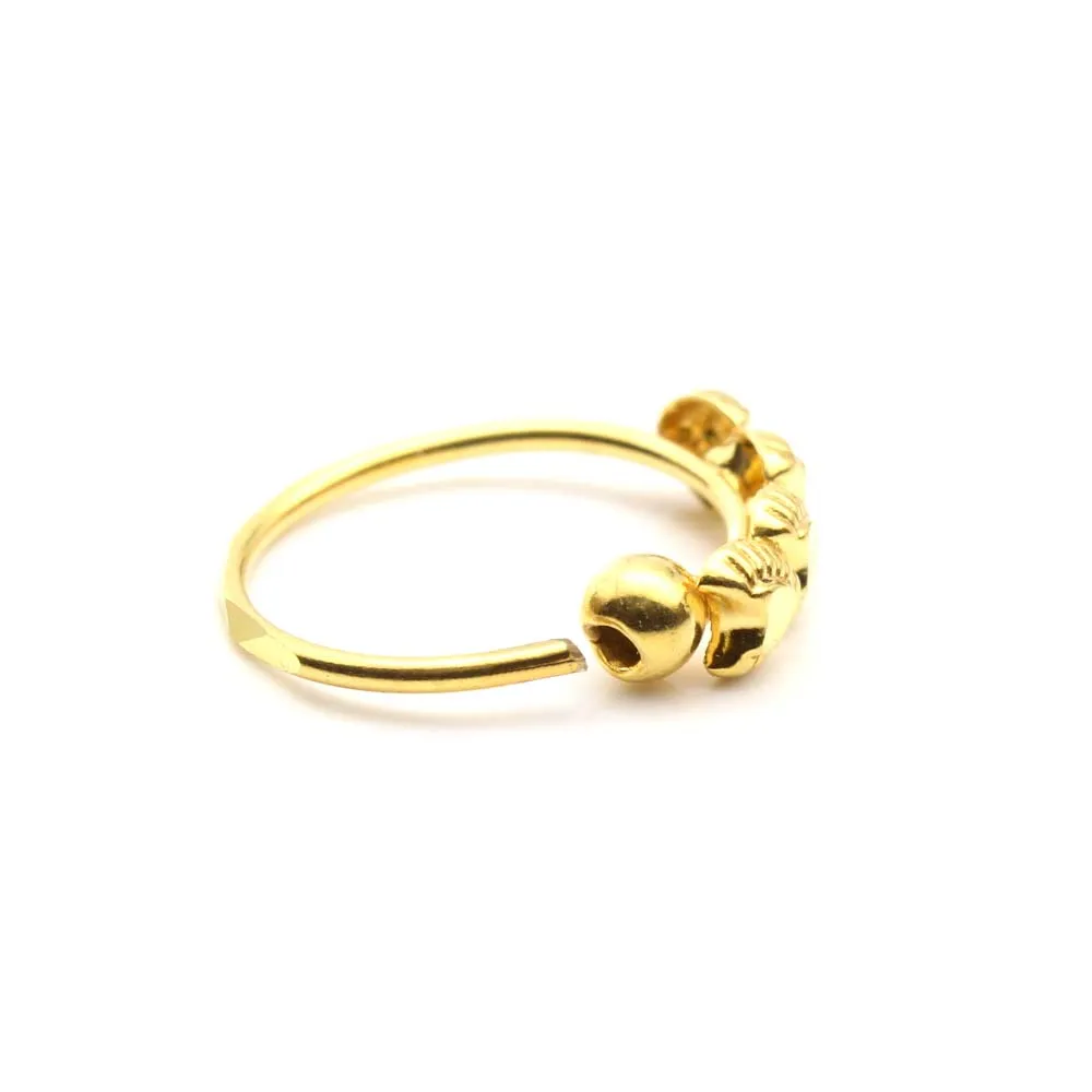 Asian Style 14K Real Gold Nath Nose Hoop Ring for women 22g
