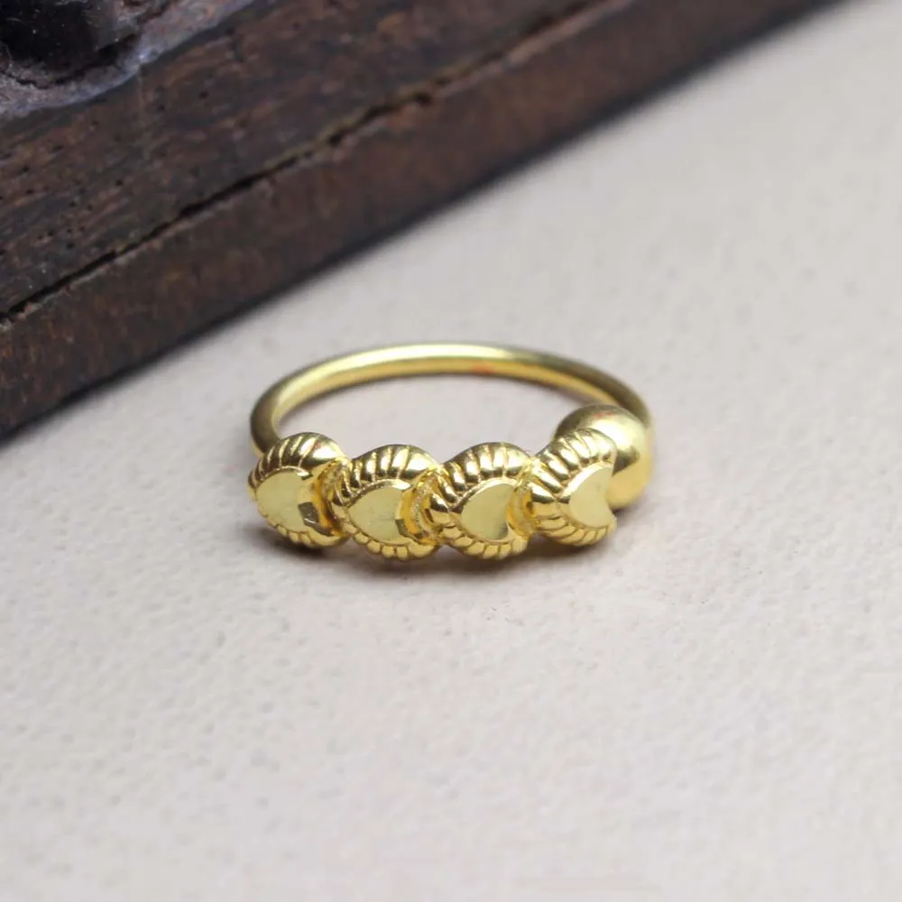 Asian Style 14K Real Gold Nath Nose Hoop Ring for women 22g