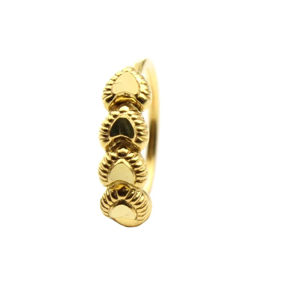 Asian Style 14K Real Gold Nath Nose Hoop Ring for women 22g