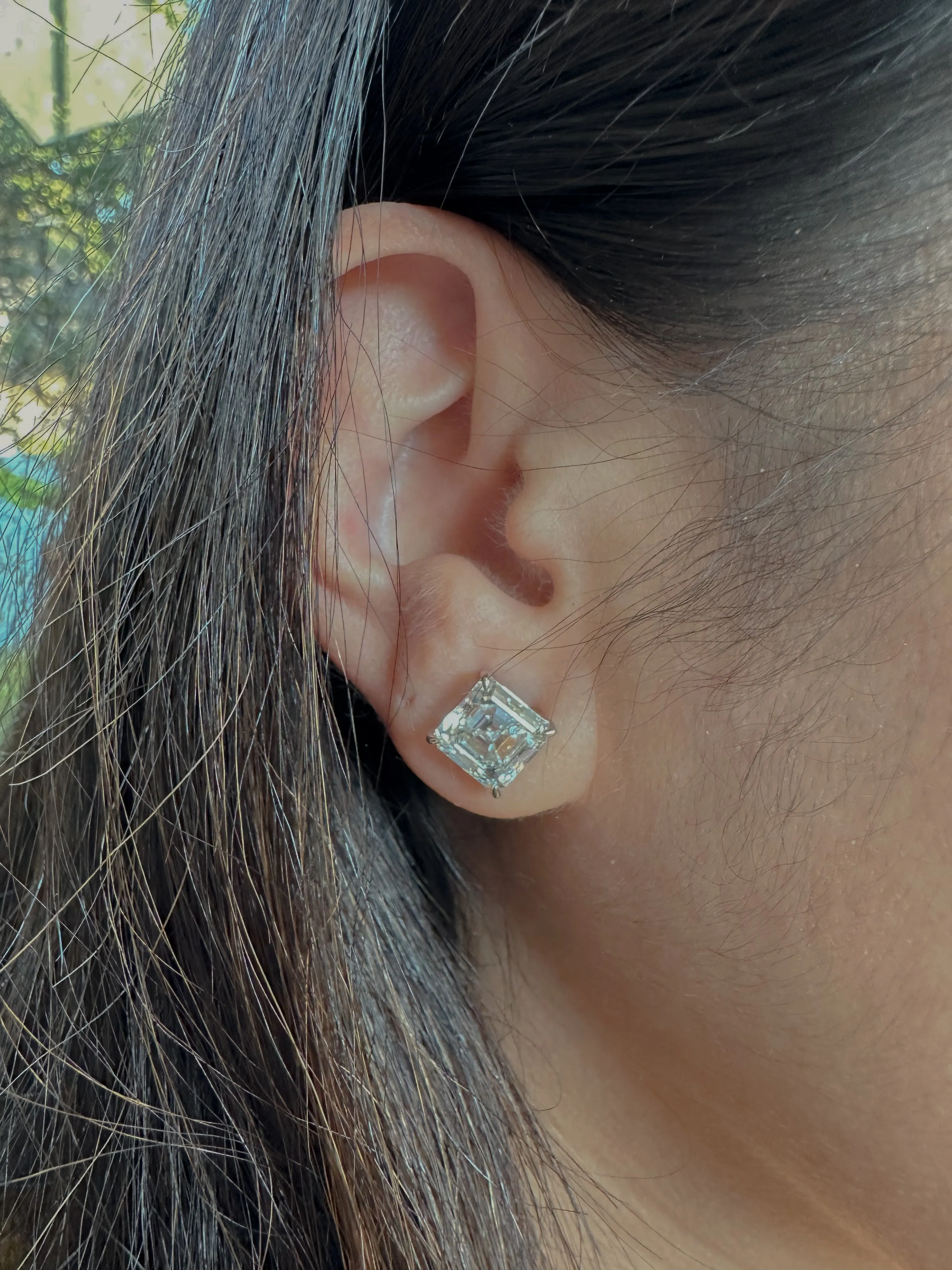 Asscher Cut 6ct Diamond Studs