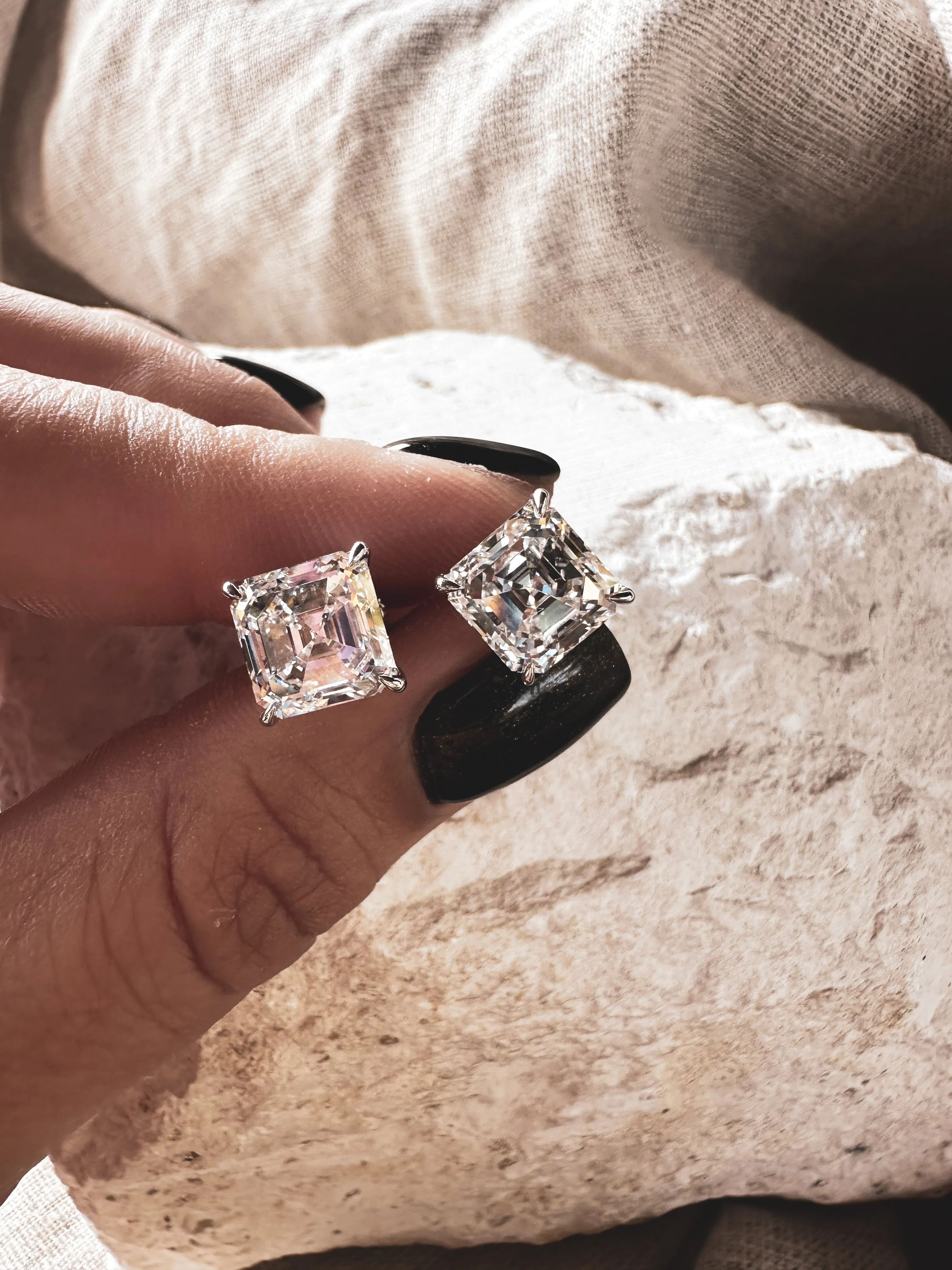 Asscher Cut 6ct Diamond Studs