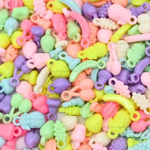 Assorted Mix Fruit Plastic Beads | Size : 12mm | PB29