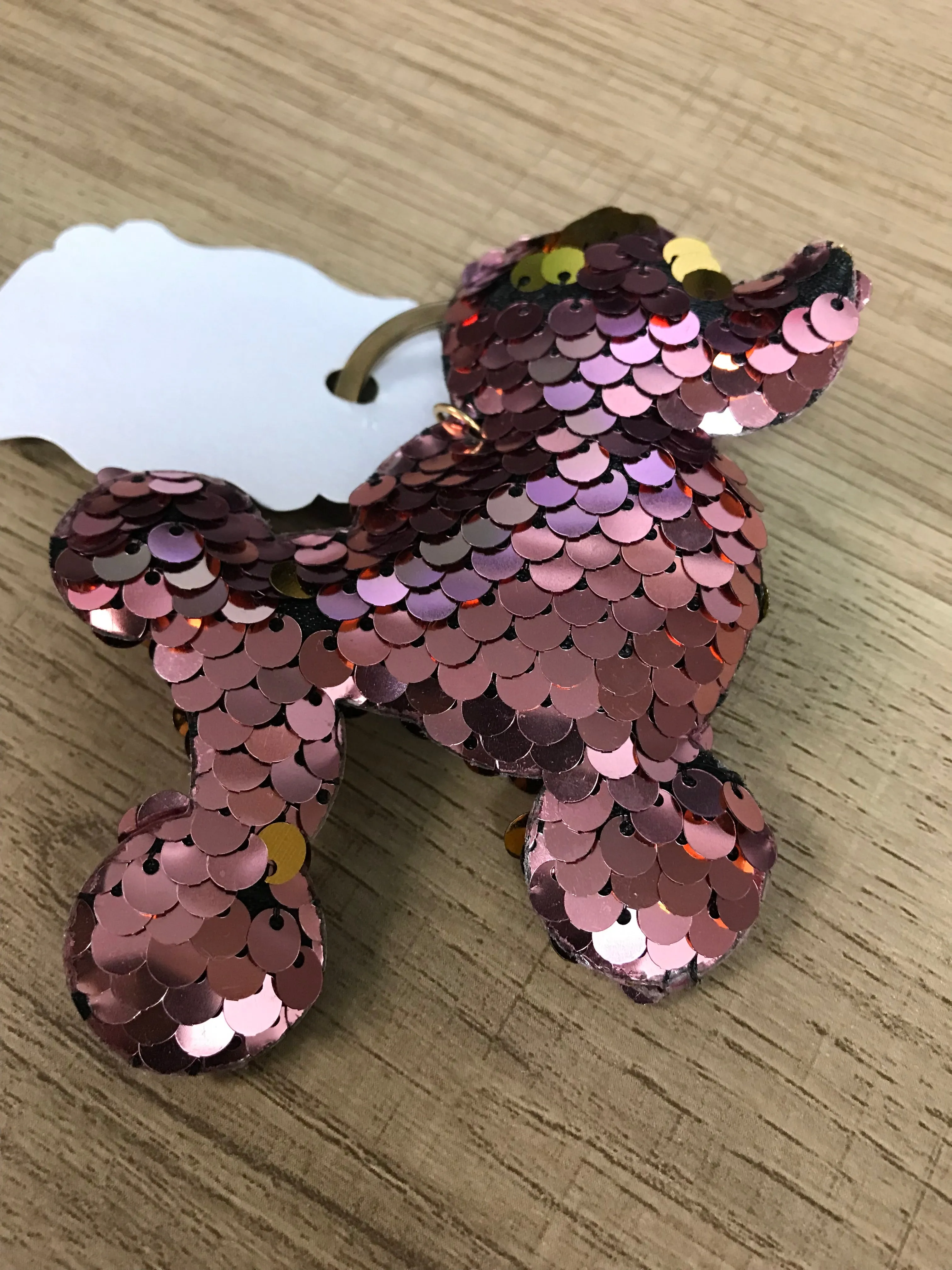 Assorted Sequin Animal Shaped Keychains, 3” x 3.5”