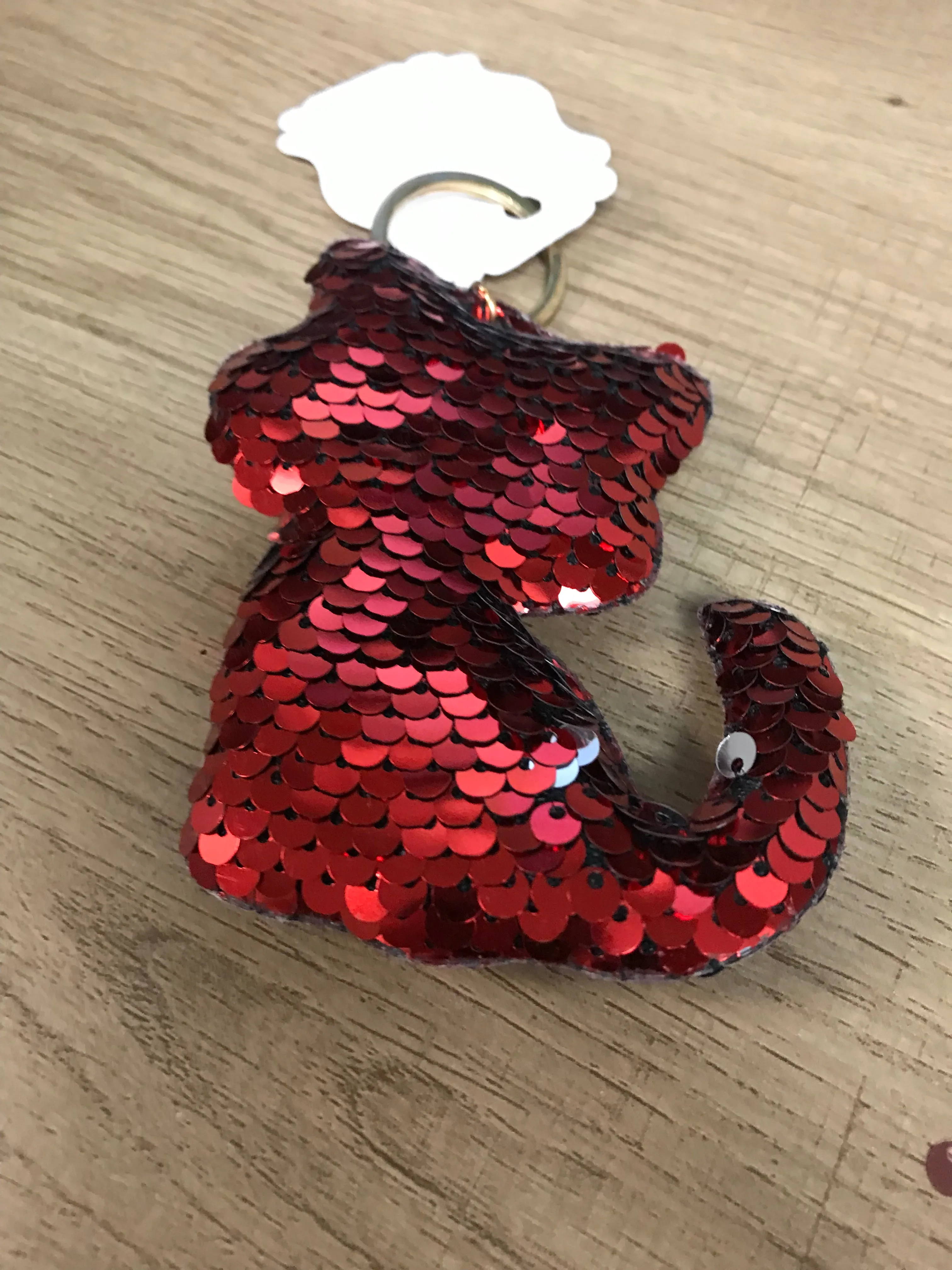 Assorted Sequin Animal Shaped Keychains, 3” x 3.5”