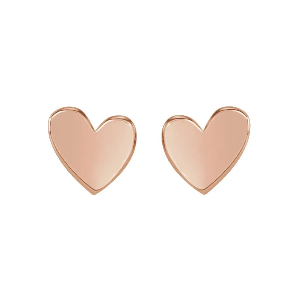 Asymmetrical Heart Stud Earrings