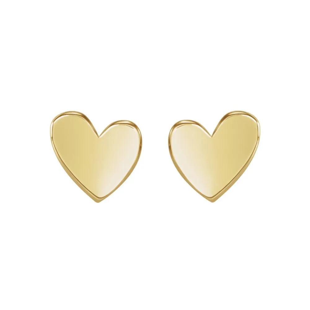 Asymmetrical Heart Stud Earrings
