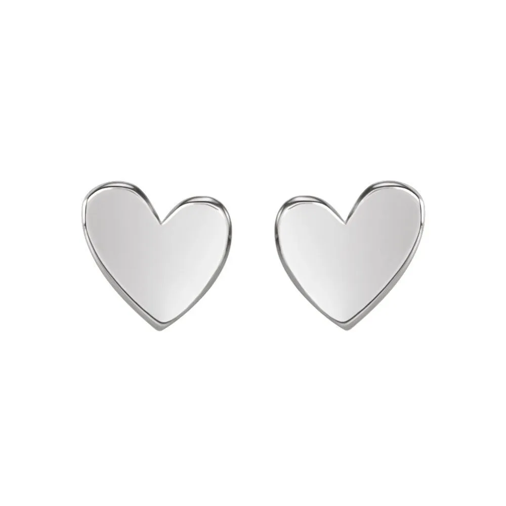 Asymmetrical Heart Stud Earrings