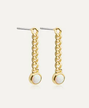 Ava Opal Chain Drop Earrings