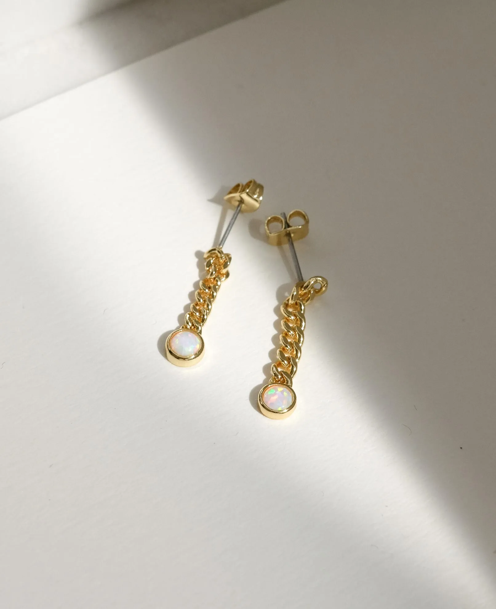 Ava Opal Chain Drop Earrings