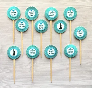 Baby Shower Cupcake Toppers, Set of 12