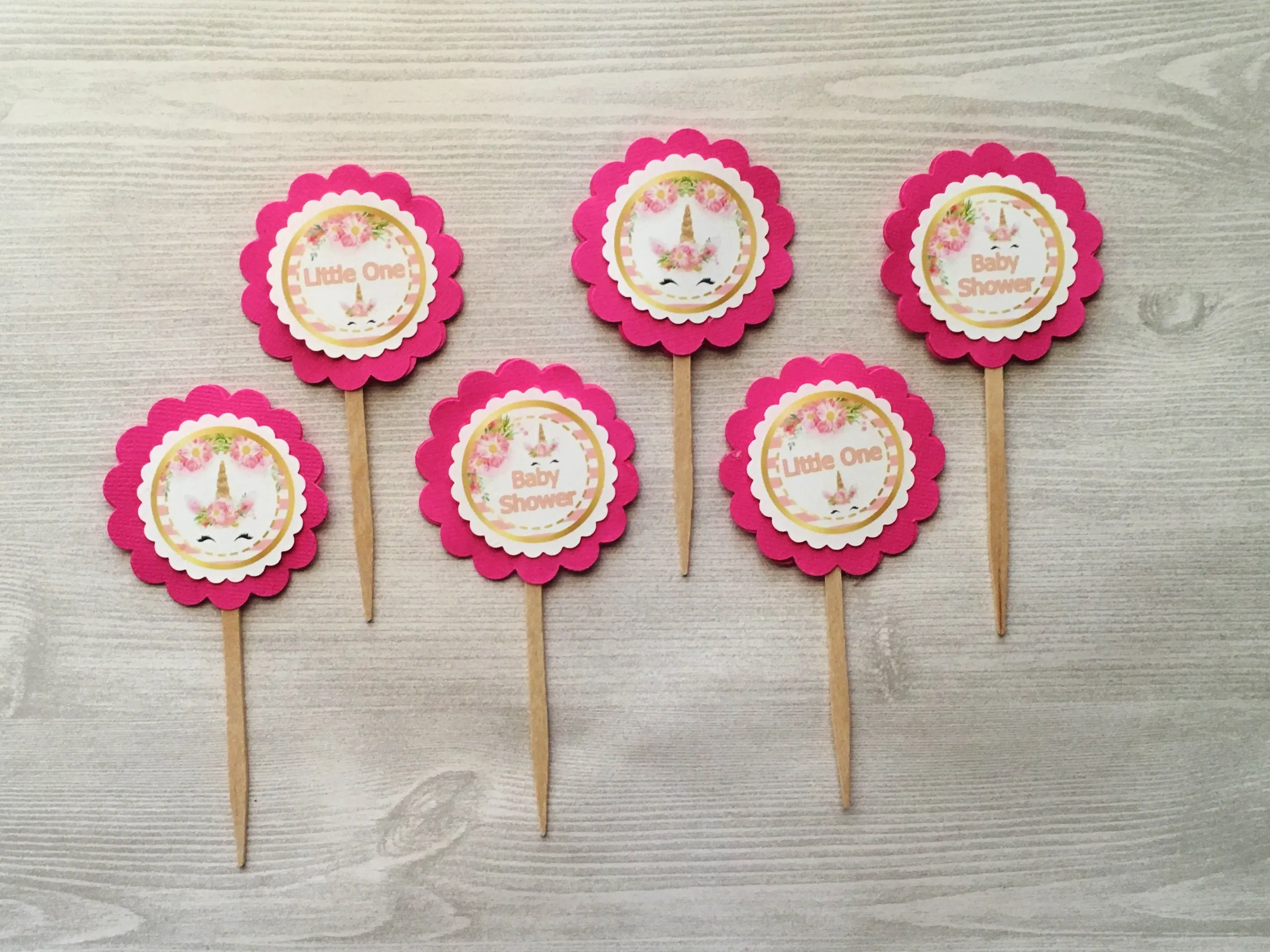 Baby Shower Cupcake Toppers, Set of 6